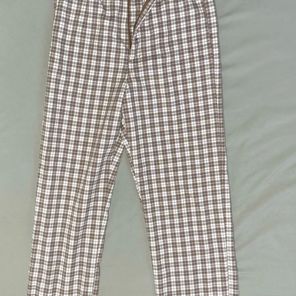 Brandy Melville Brown Plaid Chinos
